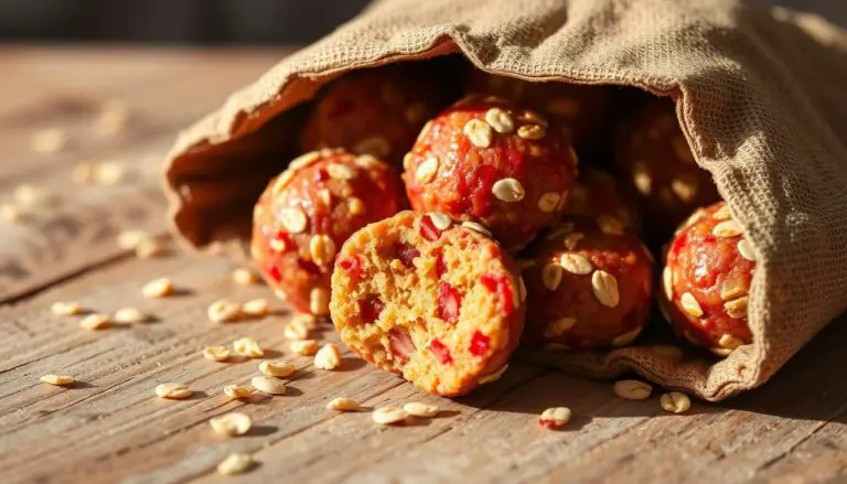 Strawberry and banana oat balls for dogs