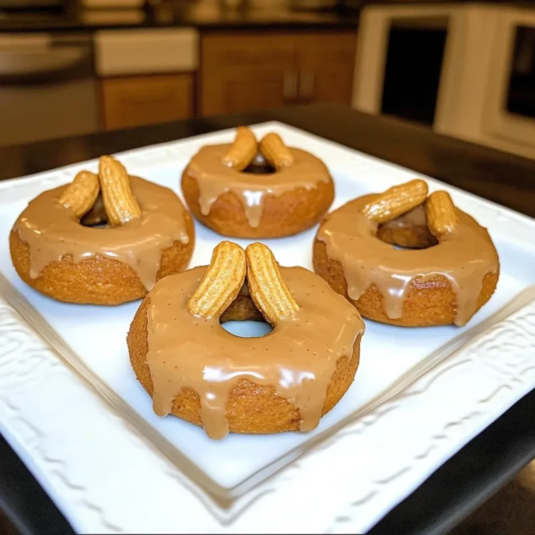Sweet Potato Apple Doggie Donuts with Peanut Butter Glaze